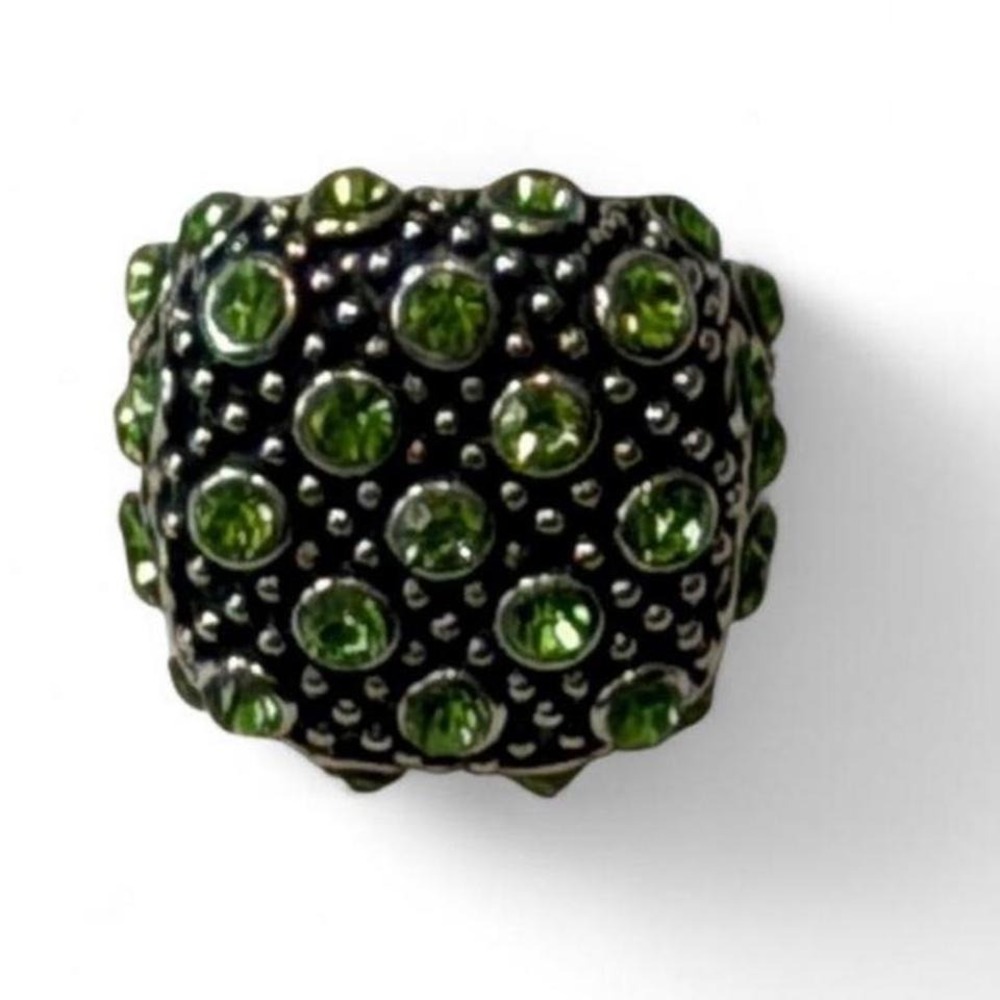 Green Rhinestone Dome‎ Cocktail Ring, Women's Size 7.5